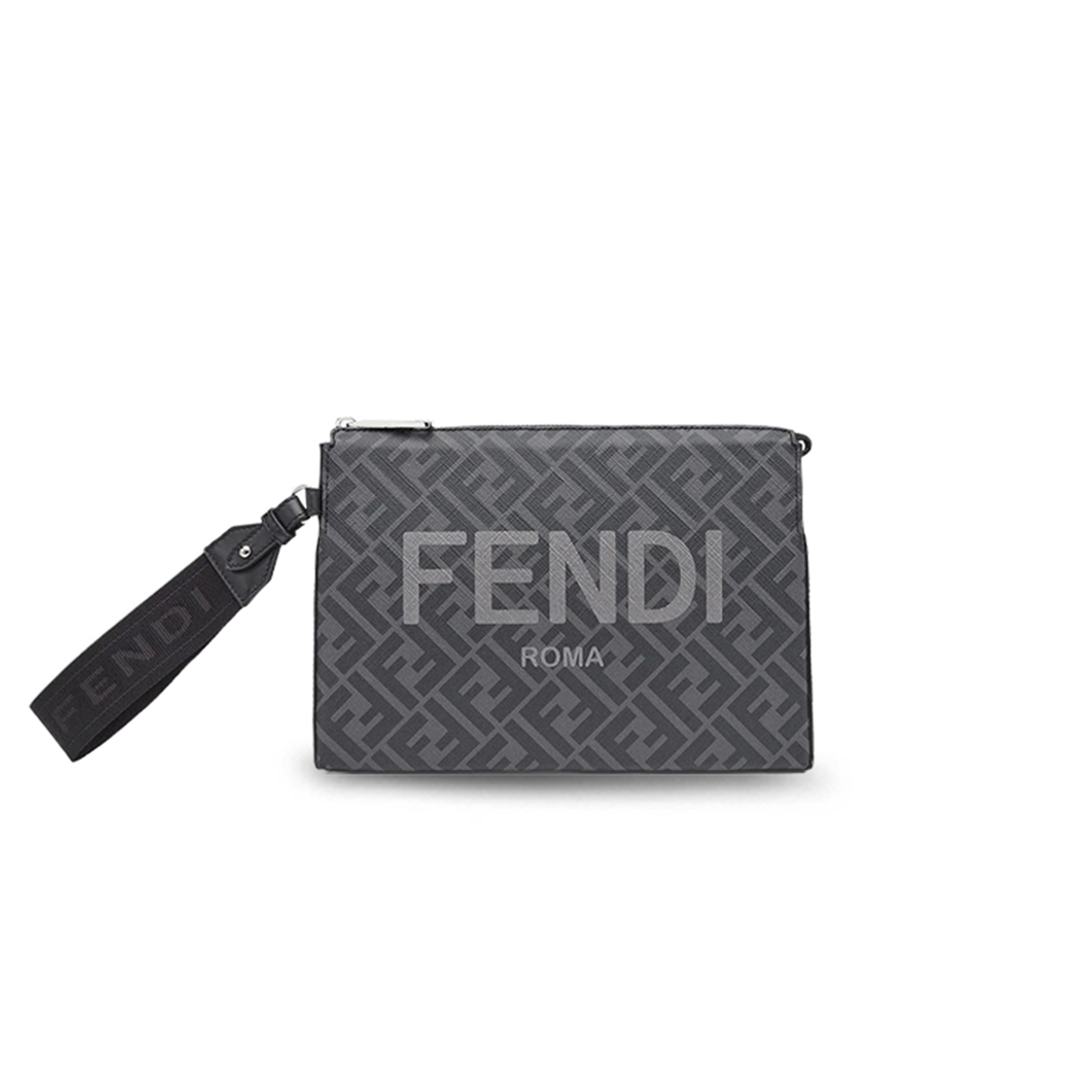 FENDI LOGO-PRINT CLUTCH BAG 7VA564AJJ4F0GXN (26.5*19*5cm)